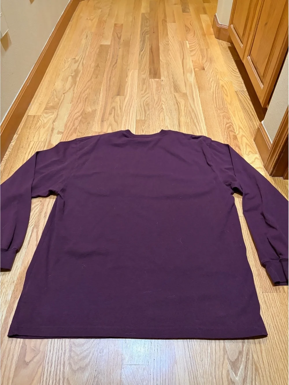 Men's Carhartt loose-fit long-sleeve pocket t-shirt burgundy L LARGE